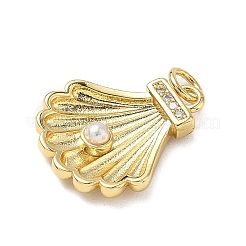 Pendentifs avec zircon cubiques à micro-pavés en laiton&nbsp;KK-D426-20B-G