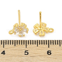 Accessoires de puces d'oreilles en laiton zircone cubique claire micro pavé&nbsp;KK-Z099-02G-01