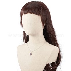 Collier pendentif rond tressé en pierre naturelle&nbsp;NJEW-JN03819-01