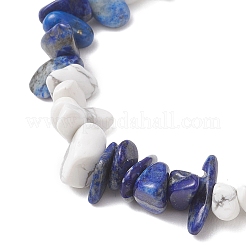 3 bracciale elastico con perline di lapislazzuli naturali e howlite sintetica per donna&nbsp;BJEW-JB12959