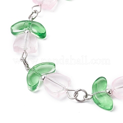 Braccialetti con perline di fiori di vetro&nbsp;BJEW-JB09788-02
