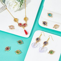 32 Stück 7 Farben Glasverbinder Charms&nbsp;GLAA-AR0001-29