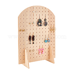Bogenförmige Ohrring-Organizer-Ausstellungsständer aus Holz&nbsp;ODIS-WH0043-103