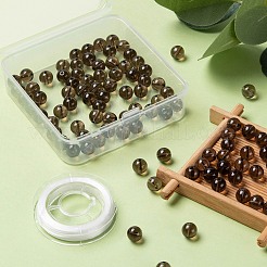 100 Stück 8 mm natürliche Rauchquarz-Rundperlen&nbsp;DIY-LS0002-06