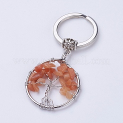Natürlicher roter Aventurin keychain&nbsp;KEYC-E023-03C