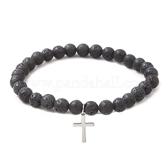 3 bracciale elastico con perline di pietre preziose miste naturali e sintetiche&nbsp;BJEW-JB13252
