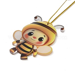 Linda decoración colgante de acrílico de abejas.&nbsp;HJEW-G026-01B