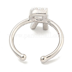 Anelli per polsini aperti da donna in ottone placcato a cremagliera&nbsp;RJEW-F162-01P-R