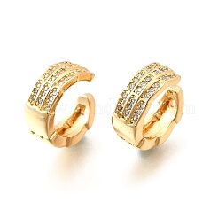 Messing Micro Pave klare Zirkonia Manschette Ohrringe&nbsp;EJEW-F370-13G
