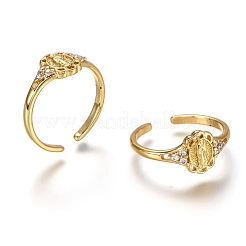 Anelli di polsino in zircone chiaro con micro pavè di ottone&nbsp;RJEW-C100-08G