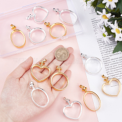 12 pièce de 6 supports de cabochon pour pendentif en alliage de zinc avec lunette arrière ouverte&nbsp;FIND-GA0002-08