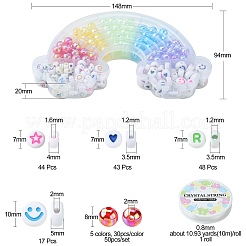 302 Stück transparente und undurchsichtige regenbogenfarbene&nbsp;MACR-CJ0001-55