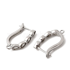Ohrringverschluss aus Messing in Tropfenform mit Mikropavé-Fassung aus klarem Zirkonia&nbsp;KK-A289-09P