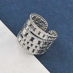 Anillos de puño abiertos de acero inoxidable 304 para mujer&nbsp;RJEW-A079-09C-P