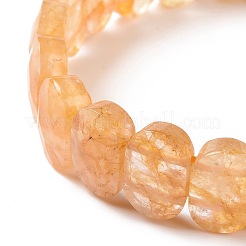 Bracelet extensible perlé ovale en citrine naturelle&nbsp;G-E010-01L