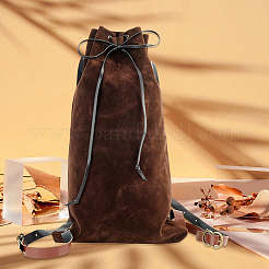Mochilas con cordón de fibra flocada con correas de cuero PU y cierres de aleación&nbsp;ABAG-WH20019-02B
