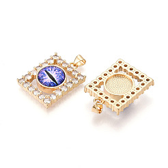 Pendenti in ottone micro pavé di zirconi cubici trasparenti per donna&nbsp;KK-T070-91A-09