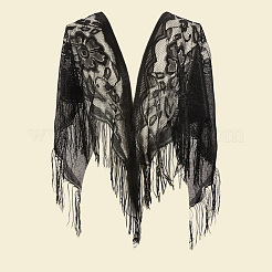 Scialle in poliestere staccabile con fiore in pizzo&nbsp;AJEW-WH20072-43C