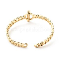 Bracciale rigido aperto a forma di chiusura a levetta con zirconi chiari&nbsp;BJEW-B054-27G