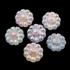 Perline europee acriliche iridescenti arcobaleno con placcatura UV luminosa&nbsp;PACR-E002-05