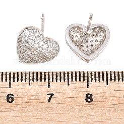 Messing Micro Pave klare Zirkonia Ohrstecker&nbsp;EJEW-G471-31P-02