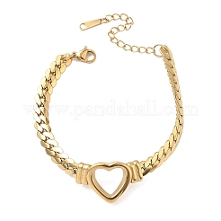 304 Edelstahl-Herzgliederarmbänder&nbsp;BJEW-F544-01G