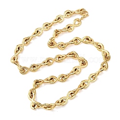 Collares de cadena de eslabones infinitos de acero inoxidable 304 para mujeres y hombres.&nbsp;NJEW-F363-04G