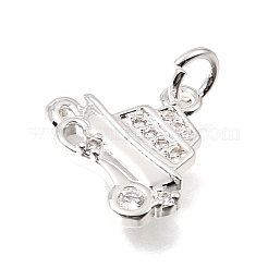 Messing micro pave klar zirkonia charme&nbsp;CU-CBAEEA8-30P