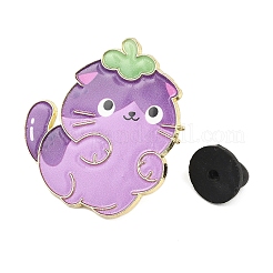 Forma de gato con alfileres de esmalte de uva&nbsp;JEWB-I052-02G-01