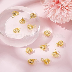 12 pendentif en laiton plaqué or avec zircone cubique transparente&nbsp;KK-GO0001-78