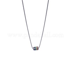 Halsketten mit Anhänger in Form einer Regenbogenflagge aus Edelstahl 304 für Herren&nbsp;WG592AE-01