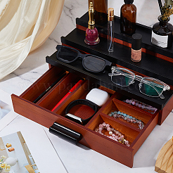 Expositores de joyas de madera de 3 nivel con cajón&nbsp;ODIS-WH0025-327