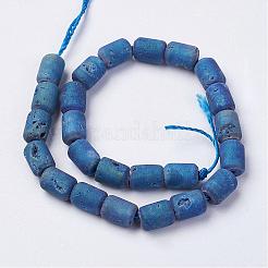 Fili di perline di agata geoduzica naturale galvanizzata&nbsp;G-P251-C01