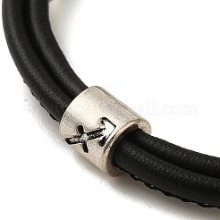 Braccialetti multifilo con cordoncino tondo in pelle pu&nbsp;SJEW-K002-07L