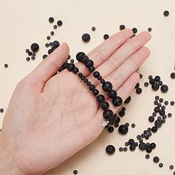 Fili di perline di pietra nera sintetica 314 pz 4 stili&nbsp;G-AR0005-33