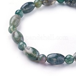 Natürliche Moos Achat Perlen Stretch-Armbänder&nbsp;BJEW-F380-03