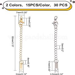 30 extensor de cadena de acero inoxidable 304 de 2 colores&nbsp;FIND-FH0003-05