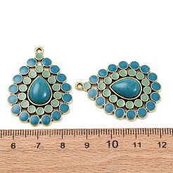 Alliage de style tibétain avec pendentifs en acrylique&nbsp;PALLOY-F319-05C-AG