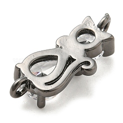 Connettori in ottone micro pavé di zirconi cubici per gattini&nbsp;ZIRC-G157-50B