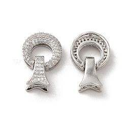 Fermoirs repliables en laiton micro pave zircone cubique transparente&nbsp;KK-M243-13P