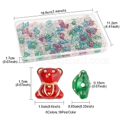 110pcs 6 Farben transparente Acrylperlen&nbsp;MACR-FS0002-06