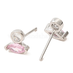 Orecchini a bottone con occhio di cavallo in ottone platino&nbsp;EJEW-L270-19P