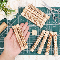 10 rullo per texture in argilla con manico in legno in 10 stili&nbsp;TOOL-ME0001-12
