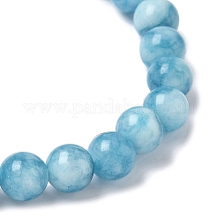 Bracelets extensibles en perles rondes d'imitation amazonite de quartz bleu naturel pour hommes et femmes&nbsp;BJEW-JB12000