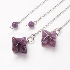 Chakra natürliches Amethyst Wünschelrutenpendel&nbsp;G-F516-01I