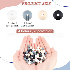 Perline in silicone ecologico per uso alimentare 80 pz 4 colori&nbsp;SIL-DC0001-13