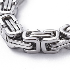 Anlaufgeschützte Unisex-Armbänder aus 201er Edelstahl mit byzantinischer Kette&nbsp;BJEW-L637-34C-P