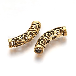 Perles de tube courbes en alliage de style tibétain&nbsp;PALLOY-J154-58AG