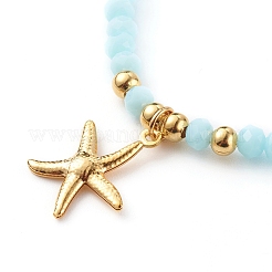 Vergoldete 304 Edelstahl Stretch-Charm-Armbänder&nbsp;BJEW-JB06096-04
