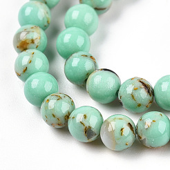 Turquoise synthétique et brins de perles de coquillage&nbsp;G-S212-4mm-04